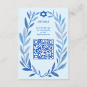 Botanische Wasserfarbe CUSTOM QR Bar Bat Mitzvah Begleitkarte (Vorderseite)
