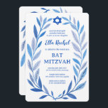 Botanische Wasserfarbe CUSTOM QR Bar Bat Mitzvah Einladung<br><div class="desc">Perfekte Karte, um eine Fledermausmitzvah, Bar mitzvah oder andere jüdische Feier anzukündigen! Handgezeichnete, zarte Blättertramkunst für Sie! Vollständig anpassbar! Klicken Sie auf "Personalisieren" oben, um den Text zu bearbeiten und Ihren Link zum QR-Code hinzuzufügen. Klicken Sie auf "Bearbeiten mit dem Designwerkzeug", um die Schriftart, Farben und Einstellungen anzupassen. Löscht das...</div>