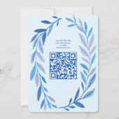 Botanische Wasserfarbe CUSTOM QR Bar Bat Mitzvah Einladung (Rückseite)