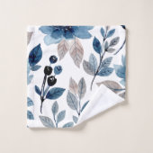 Botanische Wasserfarbe der modernen Marine Badhandtuch Set (Waschlappen)