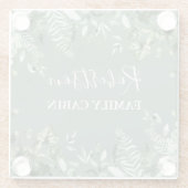 Botanische Wasserfarbe Ferns Cabin Sage Green Glasuntersetzer (Rückseite)