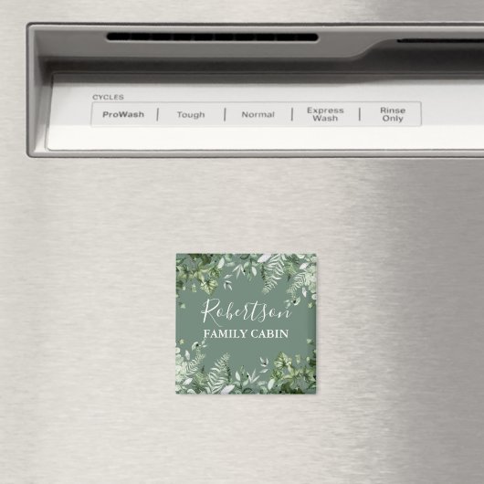 Botanische Wasserfarbe Ferns Cabin Sage Green Magnet (In Situ (Geschirrspüler))