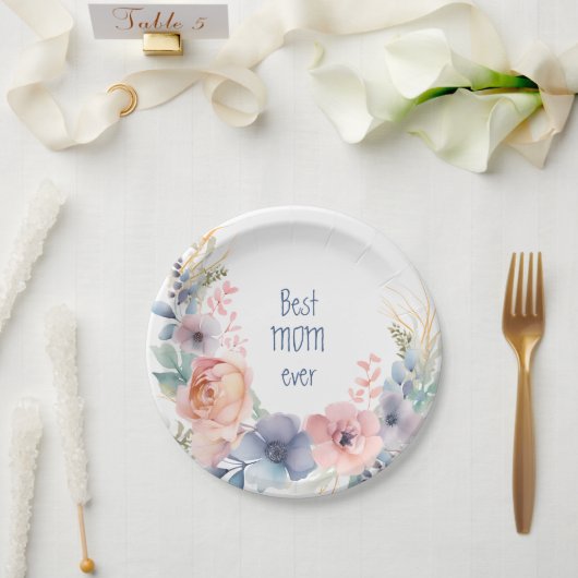 Botanische Wasserfarbe Floral Pappteller (Hochzeit)