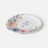 Botanische Wasserfarbe Floral Pappteller (Schrägansicht)