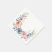 Botanische Wasserfarbe Floral Serviette (Ecke)