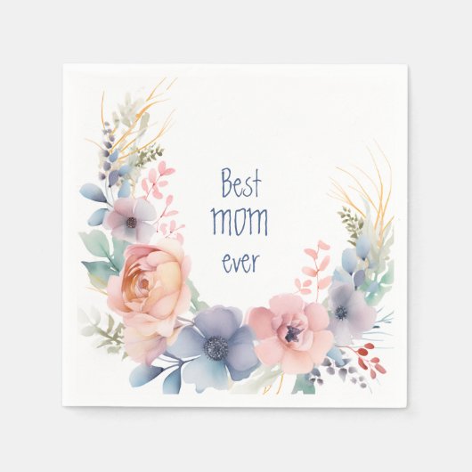 Botanische Wasserfarbe Floral Serviette (Vorderseite)