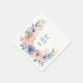 Botanische Wasserfarbe Floral Serviette (Ecke)