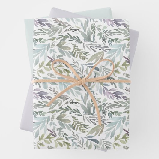 Botanische Wasserfarbe Geschenkpapier Set (Beispiel)