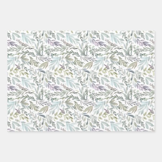 Botanische Wasserfarbe Geschenkpapier Set (Vorderseite)