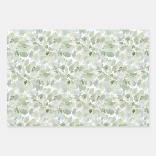 Botanische Wasserfarbe Geschenkpapier Set (Vorderseite)