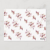 Botanische Wasserfarbe & Gold Frohe Weihnachtsfeie Postkarte (Rückseite)