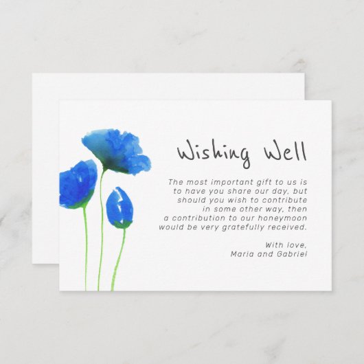 Botanische Wasserfarbe gut wollen. Blumenhochzeit Begleitkarte (Vorne/Hinten)