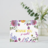 Botanische Wasserfarbe Ich danke Ihnen Karte (Stehend Vorderseite)