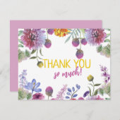 Botanische Wasserfarbe Ich danke Ihnen Karte (Vorne/Hinten)