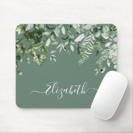 Botanische Wasserfarbe Ivy Ferns Sage Green Mousepad