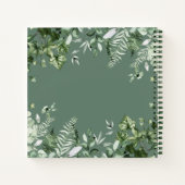 Botanische Wasserfarbe Ivy Ferns Sage Green Notizblock (Rückseite)