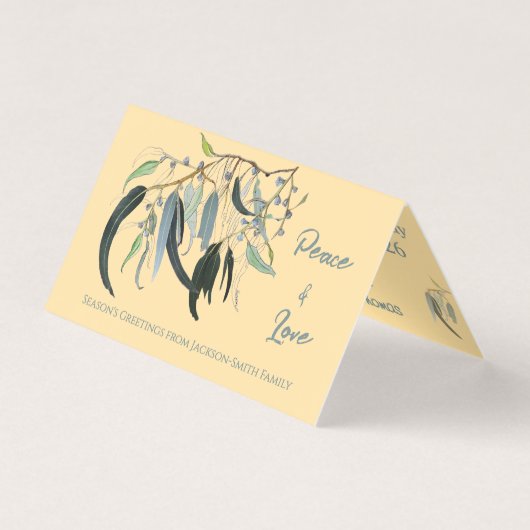 Botanische Wasserfarbe Liebe Weihnachtskarte (Vorderseite)