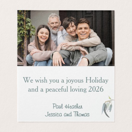 Botanische Wasserfarbe Liebe Weihnachtskarte (Innenseite Aufgefaltet)