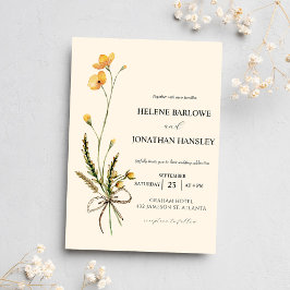 Botanische Wasserfarbe Moderne Rustikale Hochzeit Einladung