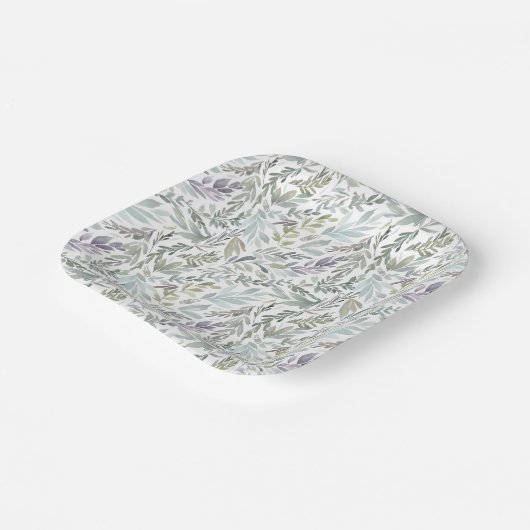 Botanische Wasserfarbe Pappteller (Gewinkelt)