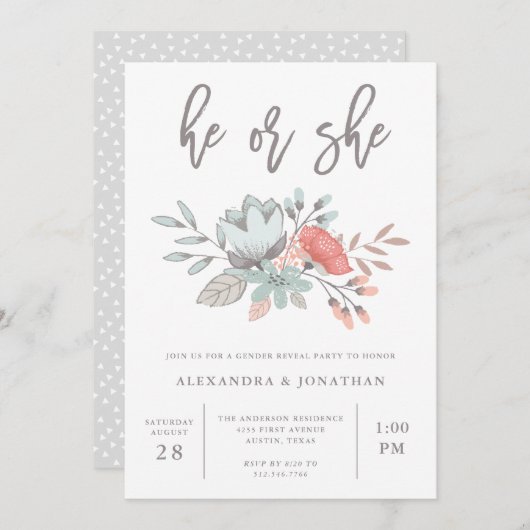 Botanische Wasserfarbe | Party Einladung (Vorne/Hinten)