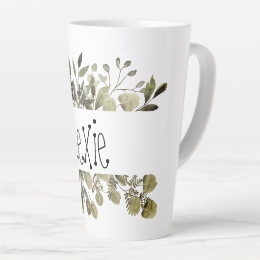 Botanische Wasserfarbe Personalisiert Milchtasse (Rechte Ecke)