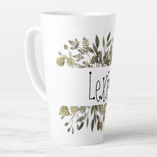 Botanische Wasserfarbe Personalisiert Milchtasse (Linke Ecke)