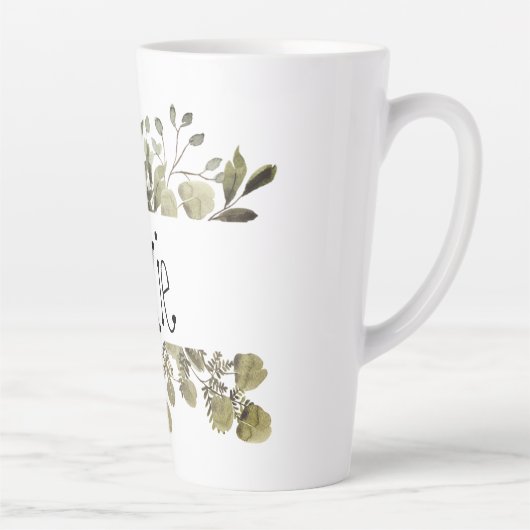 Botanische Wasserfarbe Personalisiert Milchtasse (Rechts)