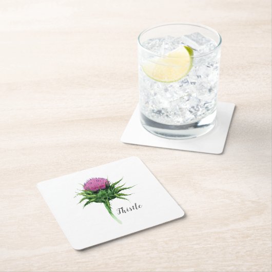 Botanische Wasserfarbe Rechteckiger Pappuntersetzer (Vor Ort)