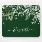 Botanische Wasserfarbe Sage Ferns Green Mousepad (Vorne)