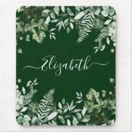 Botanische Wasserfarbe Sage Ferns Green Mousepad