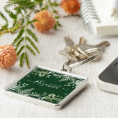 Botanische Wasserfarbe Sage Ferns Green Schlüsselanhänger (Seite)