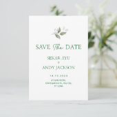 Botanische Wasserfarbe Save The Date (Stehend Vorderseite)
