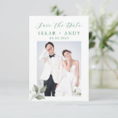 Botanische Wasserfarbe Save The Date (Stehend Vorderseite)
