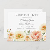 Botanische Wasserfarbe Save the Date Postkarte 2 (Vorne/Hinten)