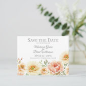 Botanische Wasserfarbe Save the Date Postkarte 2 (Stehend Vorderseite)