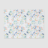 Botanische Wasserfarben Botanisches Muster Seidenpapier (Vorderseite)