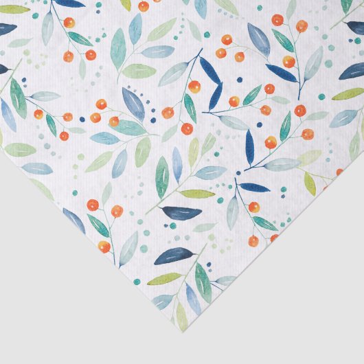 Botanische Wasserfarben Botanisches Muster Seidenpapier (Ausschnitt)