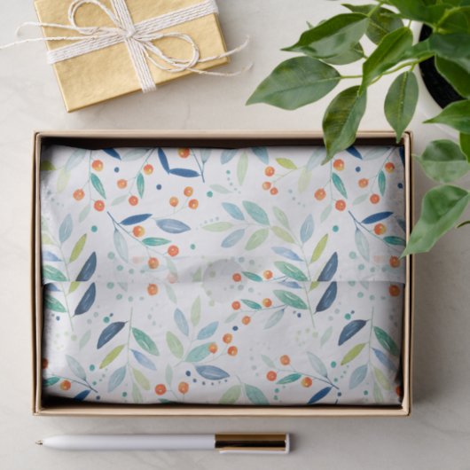 Botanische Wasserfarben Botanisches Muster Seidenpapier (Geschenk)