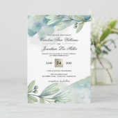 Botanische Wasserfarben - Einladungen für Hochzeit (Stehend Vorderseite)