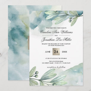 Botanische Wasserfarben - Einladungen für Hochzeit