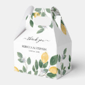 Botanische Wasserfarben Lemon & Greenery Hochzeit Geschenkschachtel (Rückseite)