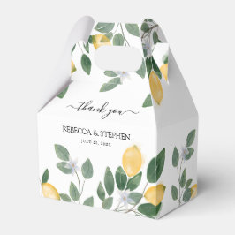 Botanische Wasserfarben Lemon & Greenery Hochzeit Geschenkschachtel