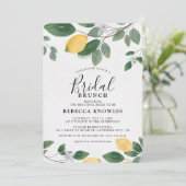 Botanische Wasserfarben Lemon & GreeneryBridal Bru Einladung (Stehend Vorderseite)