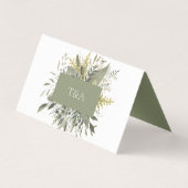 Botanische Wasserfarbenhochzeit-Platzkarte (Rückseite)