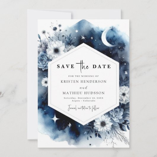 Botanische Wasserfarbenhochzeit Save The Date (Vorderseite)