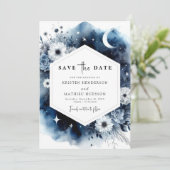 Botanische Wasserfarbenhochzeit Save The Date (Stehend Vorderseite)