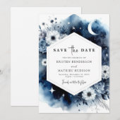 Botanische Wasserfarbenhochzeit Save The Date (Vorne/Hinten)
