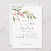 Botanische Wasserfarbenleaf-Hochzeit Einladung (Vorderseite)