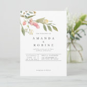 Botanische Wasserfarbenleaf-Hochzeit Einladung (Stehend Vorderseite)